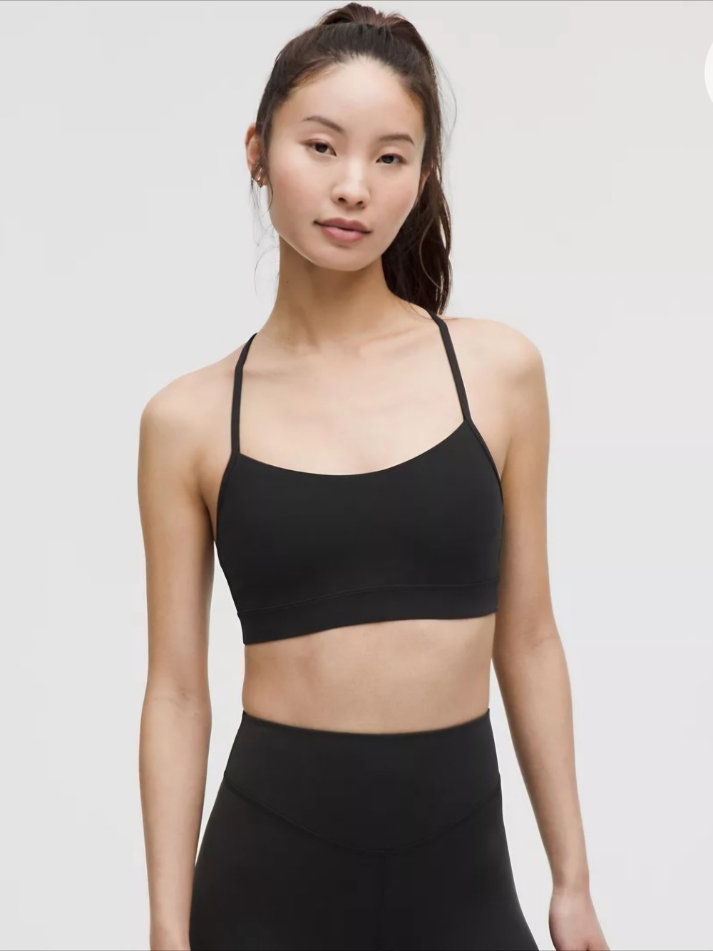 Lululemon Flow Y Bra Nulu Black Size 10 Light Support A-C Cups